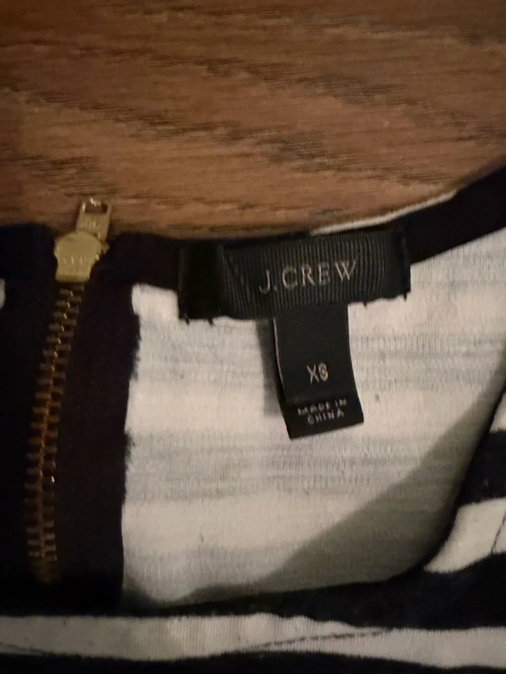J. Crew Navy and White Striped Short Sleeve Dress
